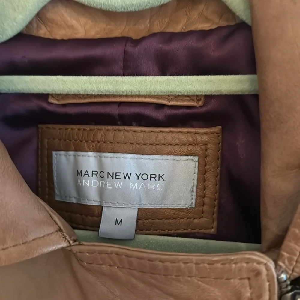 Andrew Marc-Marc New York Leather Jacket NWOT - Picture 2 of 9